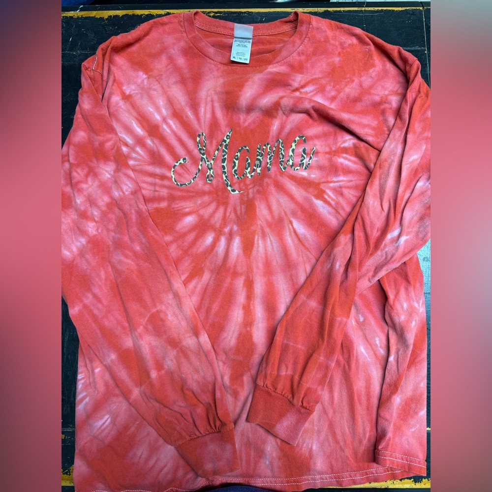 Red Tie-Dye Long Sleeve Shirt
